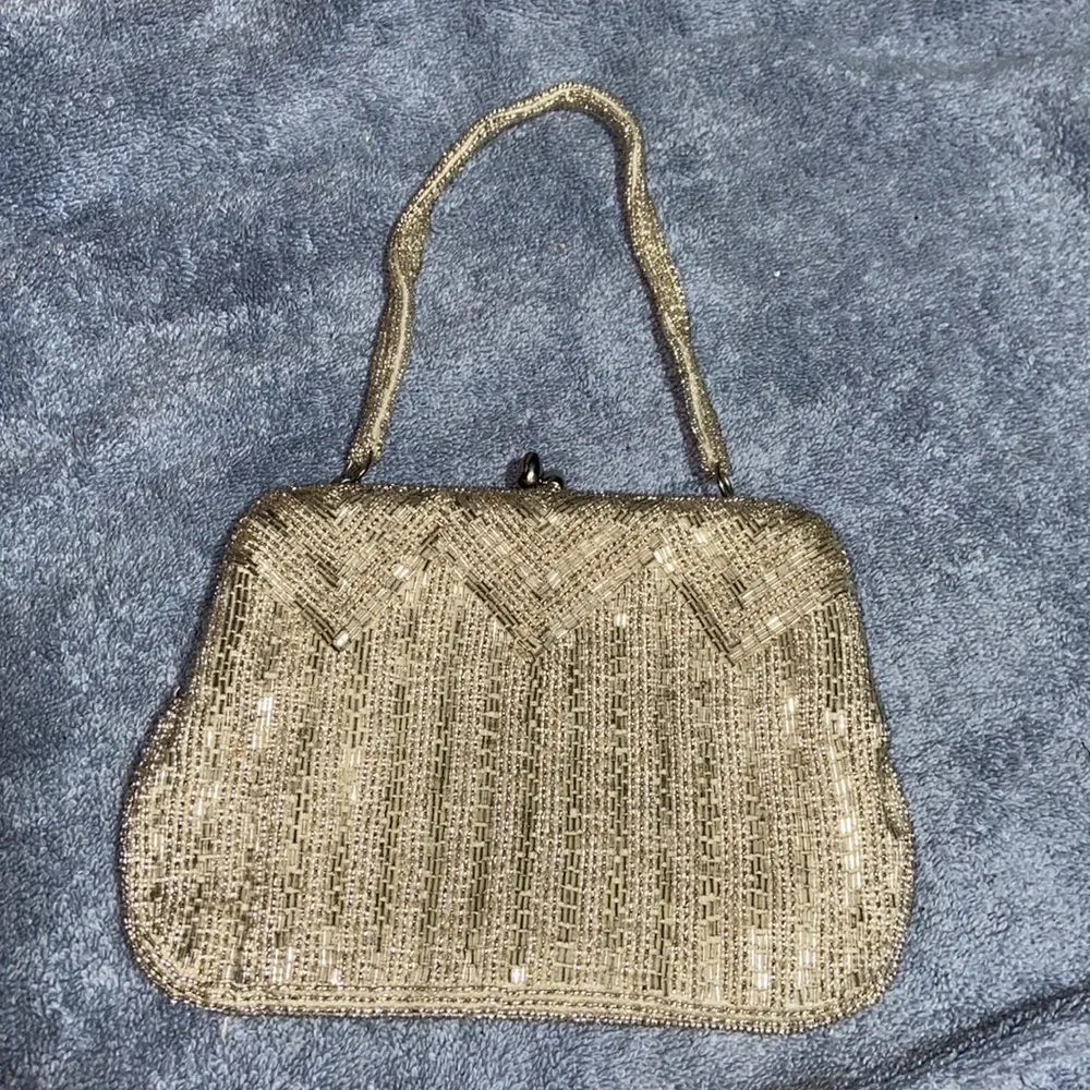 Like new Gold Beaded Handbag Evening Bag Clutch Vintage 50s 60s